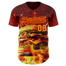 Charger l'image dans la galerie, Custom Red-Yellow Foodie Fast Food Burger Authentic Baseball Jersey