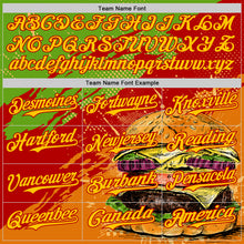 Laden Sie das Bild in den Galerie-Viewer, Custom Aurora Green Yellow-Red Foodie Fast Food Burger Authentic Baseball Jersey