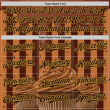 Load image into Gallery viewer, Custom Brown-Old Gold Foodie Food Dessert Chocolate Ice Cream Authentic Baseball Jersey