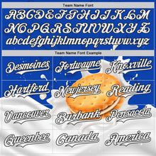 Загрузить изображение в средство просмотра галереи, Custom Thunder Blue White-Black Foodie Food Cookies And Milk Authentic Baseball Jersey
