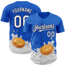 Загрузить изображение в средство просмотра галереи, Custom Thunder Blue White-Black Foodie Food Cookies And Milk Authentic Baseball Jersey