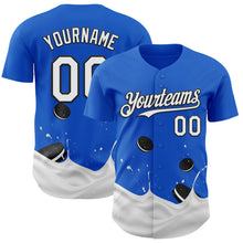 Загрузить изображение в средство просмотра галереи, Custom Thunder Blue White-Black Foodie Food Cookies And Milk Authentic Baseball Jersey