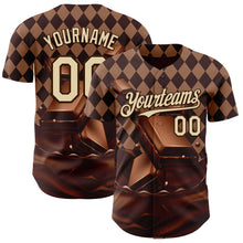 Load image into Gallery viewer, Custom Brown-Cream Foodie Food Dessert Chocolate Authentic Baseball Jersey