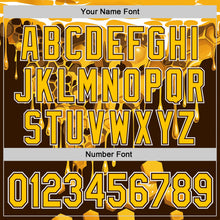 Load image into Gallery viewer, Custom Yellow Black Brown-White Foodie Food Honey Bee Authentic Baseball Jersey