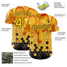 Загрузить изображение в средство просмотра галереи, Custom Yellow-Black Foodie Food Honey Bee Authentic Baseball Jersey