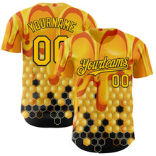 Загрузить изображение в средство просмотра галереи, Custom Yellow-Black Foodie Food Honey Bee Authentic Baseball Jersey