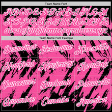 Load image into Gallery viewer, Custom Black Pink-White Torn Sharp Brush Stroke Splatter Performance T-Shirt