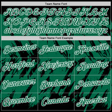Load image into Gallery viewer, Custom Black Kelly Green-White Torn Sharp Brush Stroke Splatter Performance T-Shirt