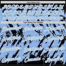 Charger l'image dans la galerie, Custom Black Light Blue-White Torn Sharp Brush Stroke Splatter Performance T-Shirt
