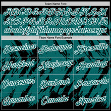 Charger l'image dans la galerie, Custom Black Teal-White Torn Sharp Brush Stroke Splatter Performance T-Shirt