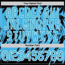 Load image into Gallery viewer, Custom Black Sky Blue-White Torn Sharp Brush Stroke Splatter Performance T-Shirt