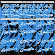Load image into Gallery viewer, Custom Black Powder Blue-White Torn Sharp Brush Stroke Splatter Performance T-Shirt