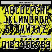 Load image into Gallery viewer, Custom Black Neon Yellow-White Torn Sharp Brush Stroke Splatter Performance T-Shirt