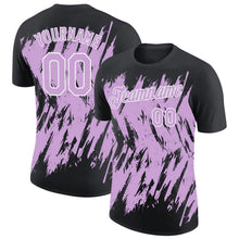 Charger l'image dans la galerie, Custom Black Light Purple-White Torn Sharp Brush Stroke Splatter Performance T-Shirt