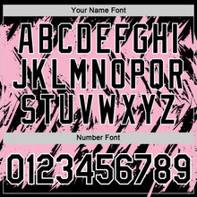 Загрузить изображение в средство просмотра галереи, Custom Black Light Pink-White Torn Sharp Brush Stroke Splatter Performance T-Shirt