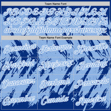 Load image into Gallery viewer, Custom Royal Light Blue-White Torn Sharp Brush Stroke Splatter Performance T-Shirt