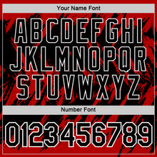 Load image into Gallery viewer, Custom Red Black-White Torn Sharp Brush Stroke Splatter Performance T-Shirt