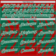 Load image into Gallery viewer, Custom Red Kelly Green-White Torn Sharp Brush Stroke Splatter Performance T-Shirt