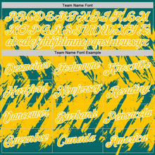 Load image into Gallery viewer, Custom Teal Yellow-White Torn Sharp Brush Stroke Splatter Performance T-Shirt