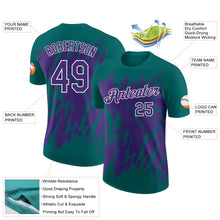 Load image into Gallery viewer, Custom Teal Purple-White Torn Sharp Brush Stroke Splatter Performance T-Shirt