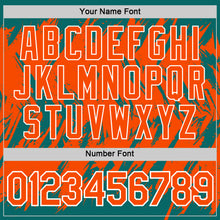 Charger l'image dans la galerie, Custom Teal Orange-White Torn Sharp Brush Stroke Splatter Performance T-Shirt