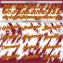 Load image into Gallery viewer, Custom Crimson White-Yellow Torn Sharp Brush Stroke Splatter Performance T-Shirt
