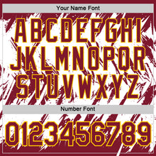 Load image into Gallery viewer, Custom Crimson White-Yellow Torn Sharp Brush Stroke Splatter Performance T-Shirt