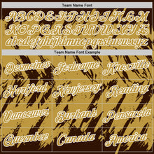 Load image into Gallery viewer, Custom Brown Old Gold-White Torn Sharp Brush Stroke Splatter Performance T-Shirt