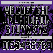 Load image into Gallery viewer, Custom Purple Black-White Torn Sharp Brush Stroke Splatter Performance T-Shirt
