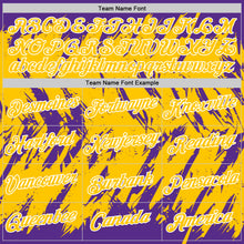 Загрузить изображение в средство просмотра галереи, Custom Purple Yellow-White Torn Sharp Brush Stroke Splatter Performance T-Shirt
