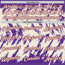 Charger l'image dans la galerie, Custom Purple Cream-Crimson Torn Sharp Brush Stroke Splatter Performance T-Shirt