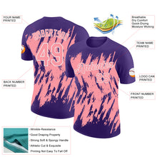 Load image into Gallery viewer, Custom Purple Medium Pink-White Torn Sharp Brush Stroke Splatter Performance T-Shirt
