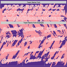 Load image into Gallery viewer, Custom Purple Medium Pink-White Torn Sharp Brush Stroke Splatter Performance T-Shirt