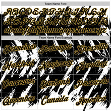 Charger l'image dans la galerie, Custom White Black-Old Gold Torn Sharp Brush Stroke Splatter Performance T-Shirt