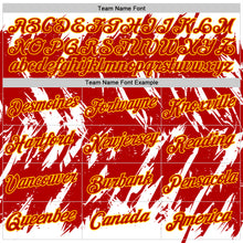 Charger l'image dans la galerie, Custom White Red-Yellow Torn Sharp Brush Stroke Splatter Performance T-Shirt