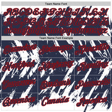 Load image into Gallery viewer, Custom White Navy-Red Torn Sharp Brush Stroke Splatter Performance T-Shirt