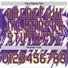 Charger l'image dans la galerie, Custom White Purple-Yellow Torn Sharp Brush Stroke Splatter Performance T-Shirt