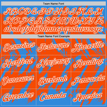 Load image into Gallery viewer, Custom Powder Blue Orange-White Torn Sharp Brush Stroke Splatter Performance T-Shirt
