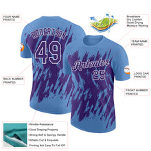 Load image into Gallery viewer, Custom Light Blue Purple-White Torn Sharp Brush Stroke Splatter Performance T-Shirt