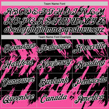 Charger l'image dans la galerie, Custom Pink Black-White Torn Sharp Brush Stroke Splatter Performance T-Shirt