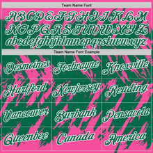 Загрузить изображение в средство просмотра галереи, Custom Pink Kelly Green-White Torn Sharp Brush Stroke Splatter Performance T-Shirt