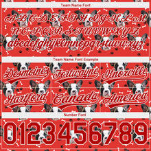 Charger l'image dans la galerie, Custom Red White 3D Pattern Design Dogs Authentic Basketball Shorts