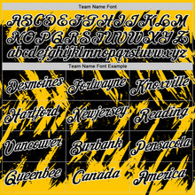 Charger l'image dans la galerie, Custom Yellow Black-White Torn Sharp Brush Stroke Splatter Performance T-Shirt