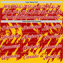 Laden Sie das Bild in den Galerie-Viewer, Custom Yellow Red-White Torn Sharp Brush Stroke Splatter Performance T-Shirt