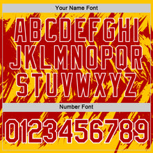 Laden Sie das Bild in den Galerie-Viewer, Custom Yellow Red-White Torn Sharp Brush Stroke Splatter Performance T-Shirt