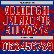 Laden Sie das Bild in den Galerie-Viewer, Custom Royal Red-White Torn Sharp Brush Stroke Splatter Performance T-Shirt