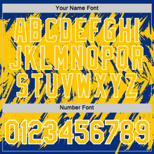 Laden Sie das Bild in den Galerie-Viewer, Custom Royal Yellow-White Torn Sharp Brush Stroke Splatter Performance T-Shirt