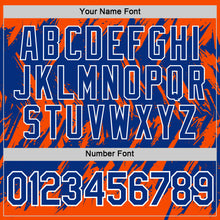 Laden Sie das Bild in den Galerie-Viewer, Custom Orange Royal-White Torn Sharp Brush Stroke Splatter Performance T-Shirt