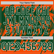 Laden Sie das Bild in den Galerie-Viewer, Custom Orange Green-White Torn Sharp Brush Stroke Splatter Performance T-Shirt