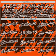 Laden Sie das Bild in den Galerie-Viewer, Custom Orange Brown-White Torn Sharp Brush Stroke Splatter Performance T-Shirt